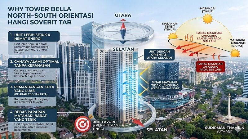Orientasi Utara-Selatan Tower Bella Casa Grande Residence Menjadi Incaran