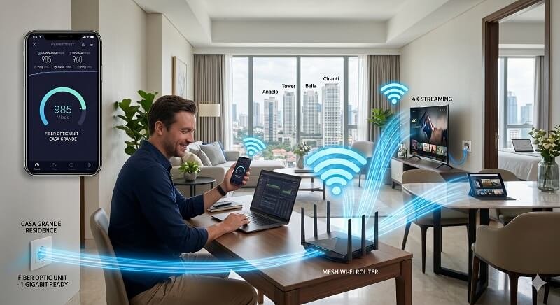 Review Kekuatan Sinyal Internet Fiber Optic Bawaan Unit Casa Grande Residence