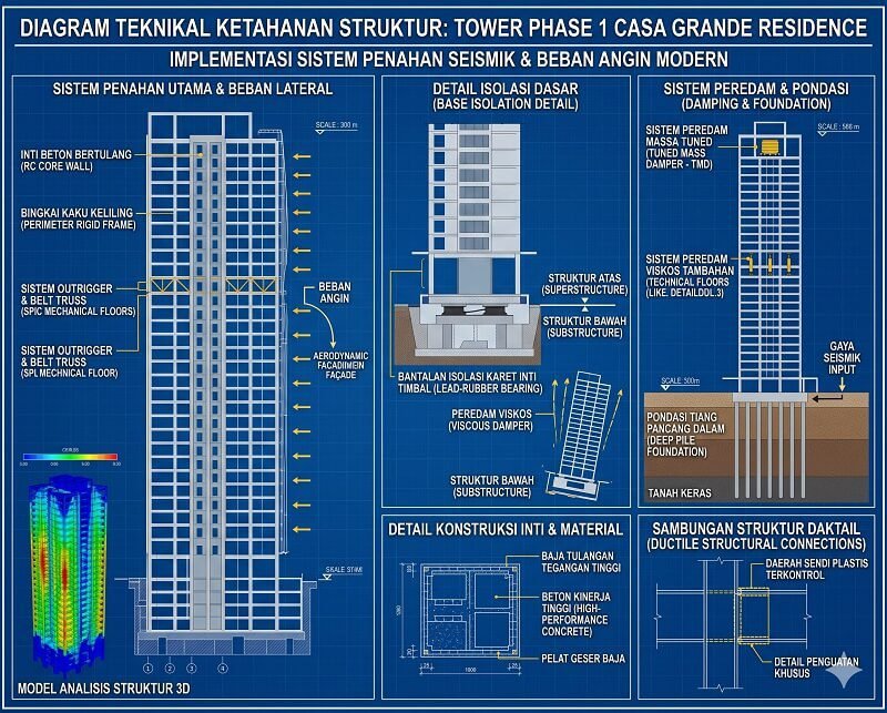 Teknikal Ketahanan Struktur Bangunan Tower Phase 1 Casa Grande Residence