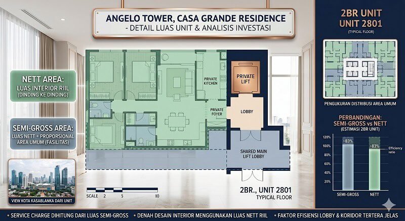 Membedah Luas Semi-Gross vs Nett Area di Tower Angelo, Casa Grande Residence