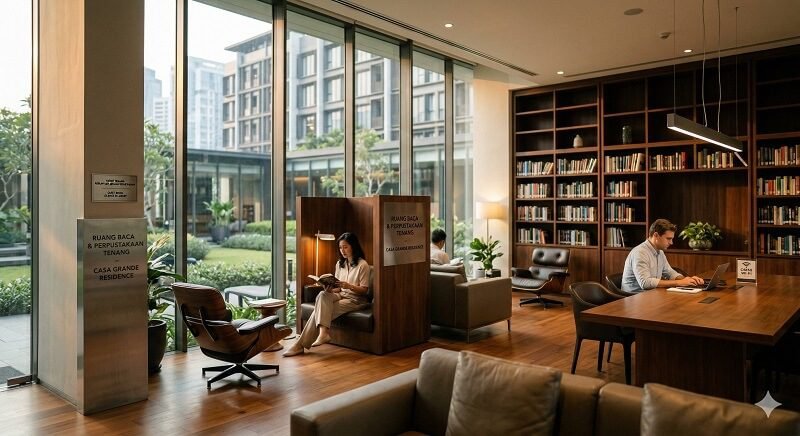 Fasilitas Ruang Baca dan Perpustakaan di Casa Grande Residence