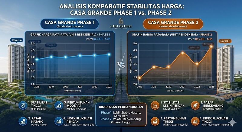Analisis Komparatif Stabilitas Harga Casa Grande Phase 1 vs Phase 2