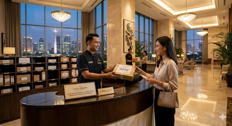 Layanan Concierge dan Penerimaan Paket 24 Jam di Casa Grande Residence
