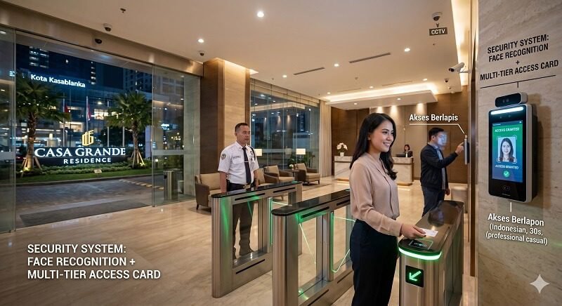 Sistem Pengamanan Face Recognition dan Akses Kartu Berlapis di Apartemen Casa Grande Residence