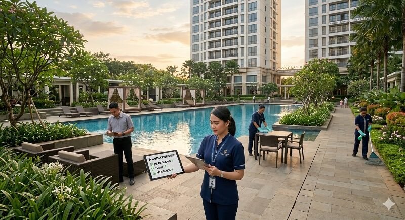Evaluasi Tingkat Kebersihan Area Komunal dan Taman di Casa Grande Residence