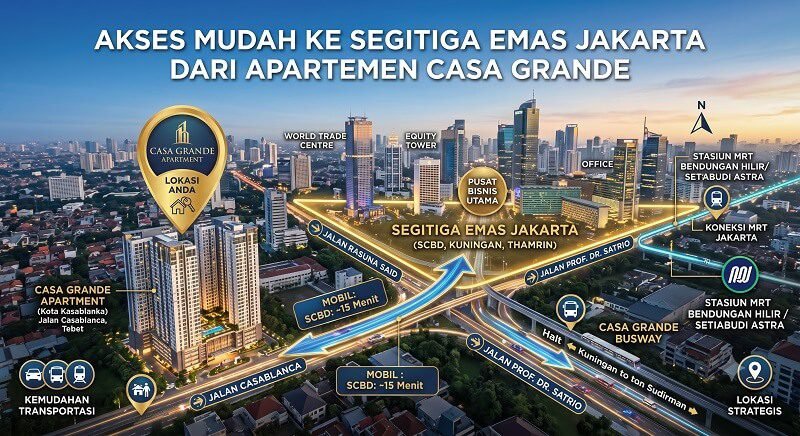 Akses Mudah ke Segitiga Emas Apartemen Casa Grande
