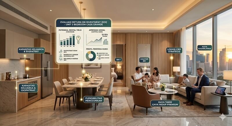 Mengevaluasi Return on Investment (ROI) Unit 3 Bedroom di Casa Grande Residence