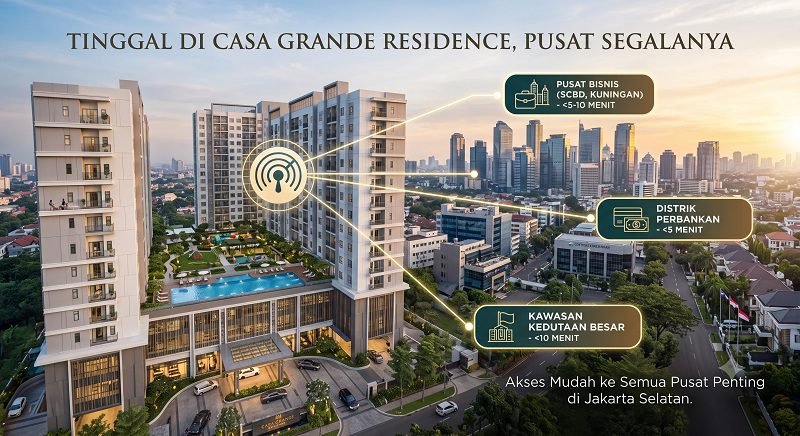 Tinggal di Casa Grande Residence Dekat Pusat Bisnis, Perbankan, dan Kedutaan